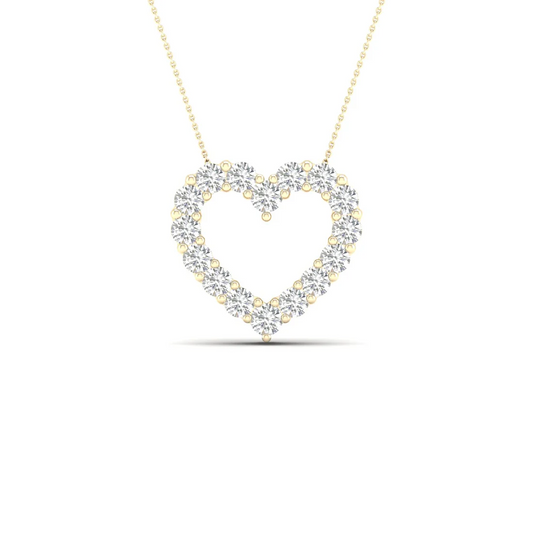 1.00CTW Lab Grown Diamond Classic Heart Pendant