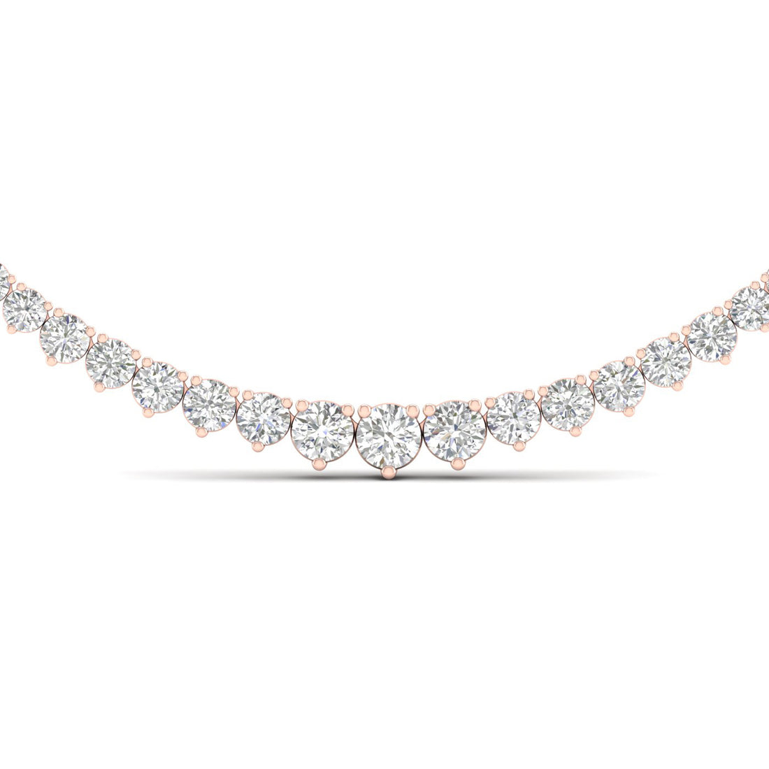 10CTW Round Lab Grown Diamond Tennis Chain Necklace