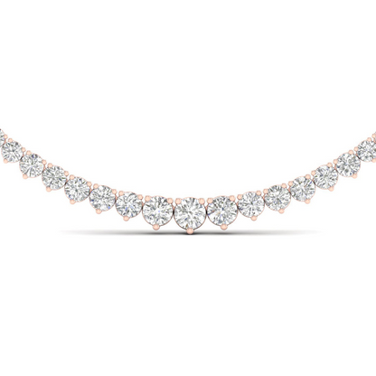 10CTW Round Lab Grown Diamond Tennis Chain Necklace