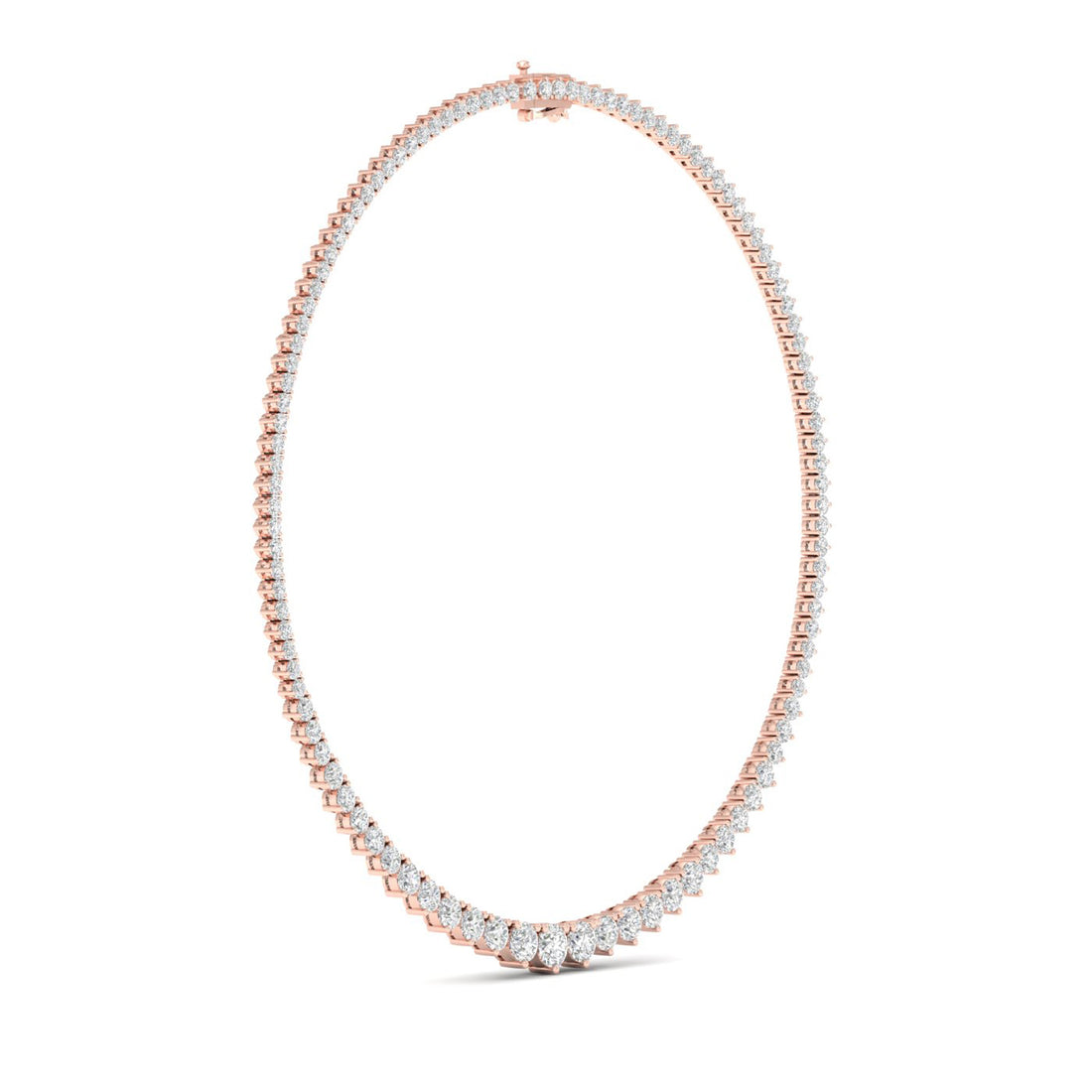 10CTW Round Lab Grown Diamond Tennis Chain Necklace