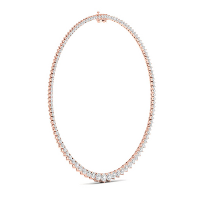 10CTW Round Lab Grown Diamond Tennis Chain Necklace