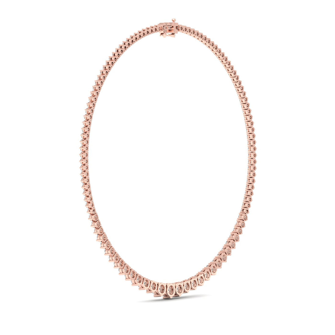 10CTW Round Lab Grown Diamond Tennis Chain Necklace