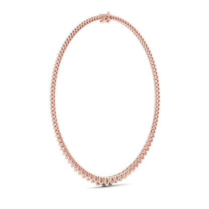 10CTW Round Lab Grown Diamond Tennis Chain Necklace