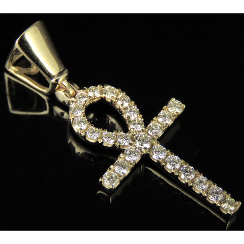 1.25 Inch Ankh Cross Lab Grown Diamond Pendant