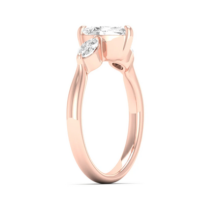 1 CTW Marquise Three Stone Lab Grown Diamond Engagement Ring