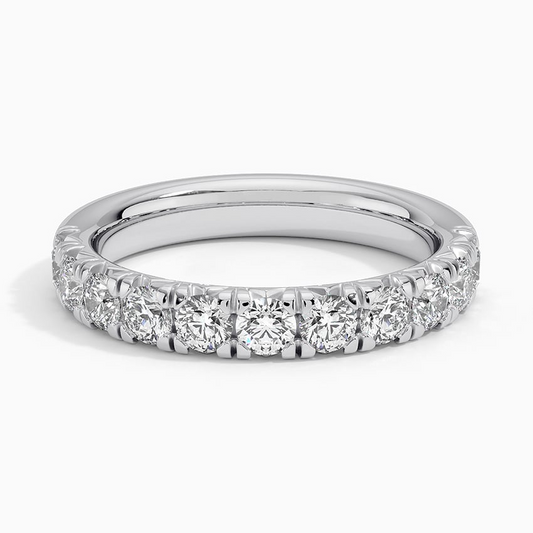 0.91 CTW Half Coverage Lab Grown Diamond Women's 18k Wedding Band