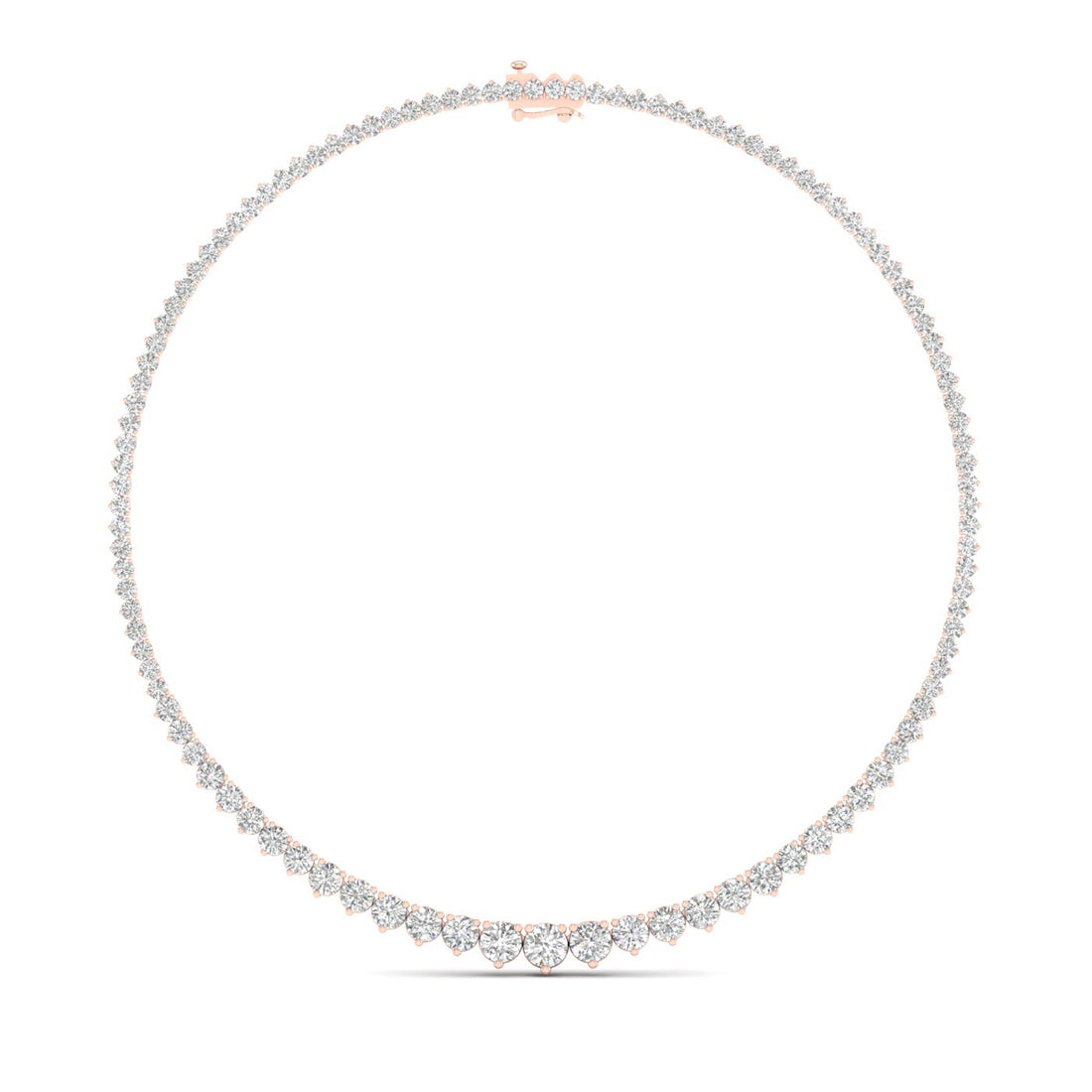 10CTW Round Lab Grown Diamond Tennis Chain Necklace