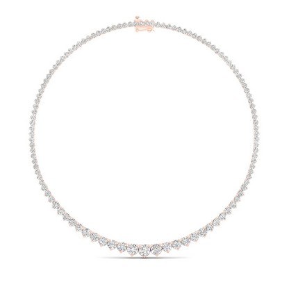 10CTW Round Lab Grown Diamond Tennis Chain Necklace