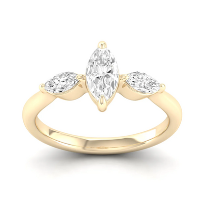 1 CTW Marquise Three Stone Lab Grown Diamond Engagement Ring
