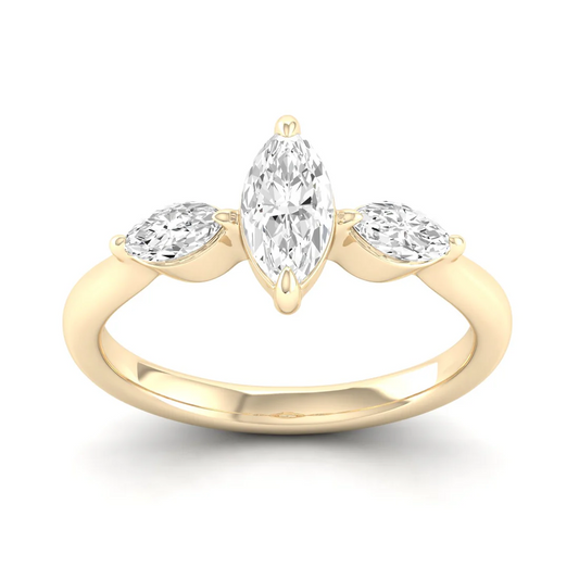 1 CTW Marquise Three Stone Lab Grown Diamond Engagement Ring