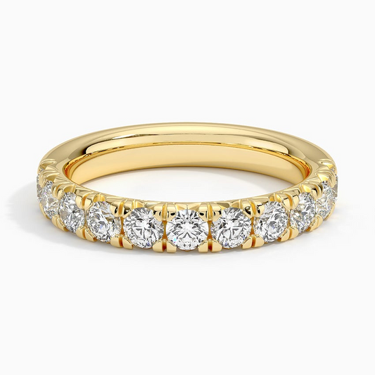 0.91 CTW Half Coverage Lab Grown Diamond Women's 18k Wedding Band
