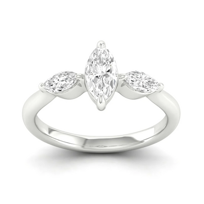 1 CTW Marquise Three Stone Lab Grown Diamond Engagement Ring