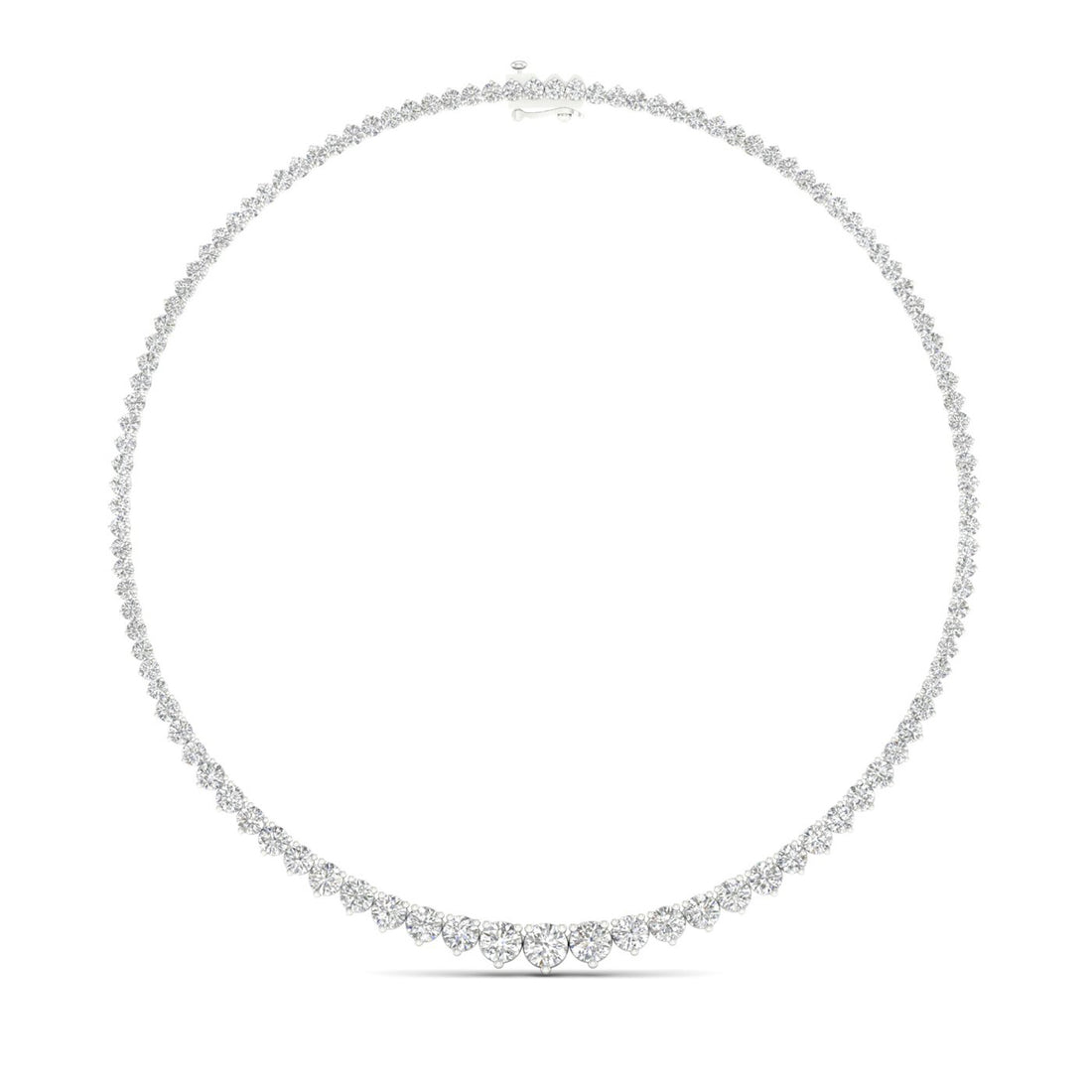 10CTW Round Lab Grown Diamond Tennis Chain Necklace