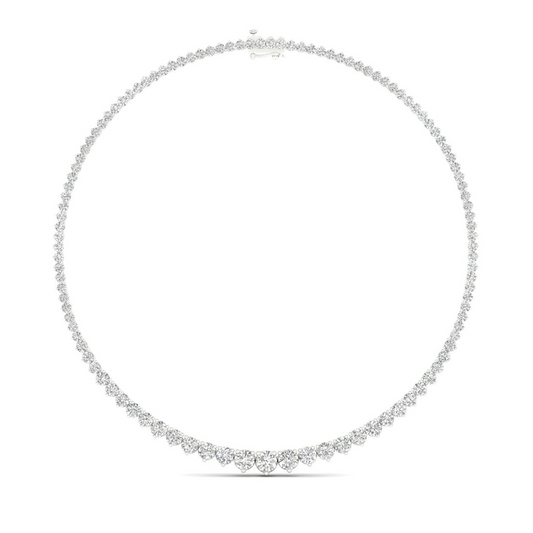 10CTW Round Lab Grown Diamond Tennis Chain Necklace