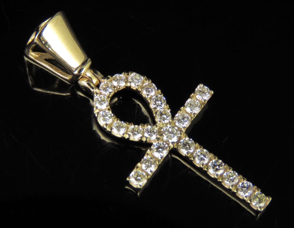 1.25 Inch Ankh Cross Lab Grown Diamond Pendant