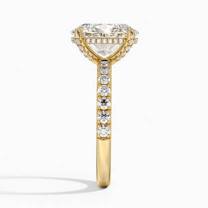 3CT Oval Lab Grown Diamond Half Coverage Diamond Ring