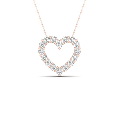 1.00CTW Lab Grown Diamond Classic Heart Pendant