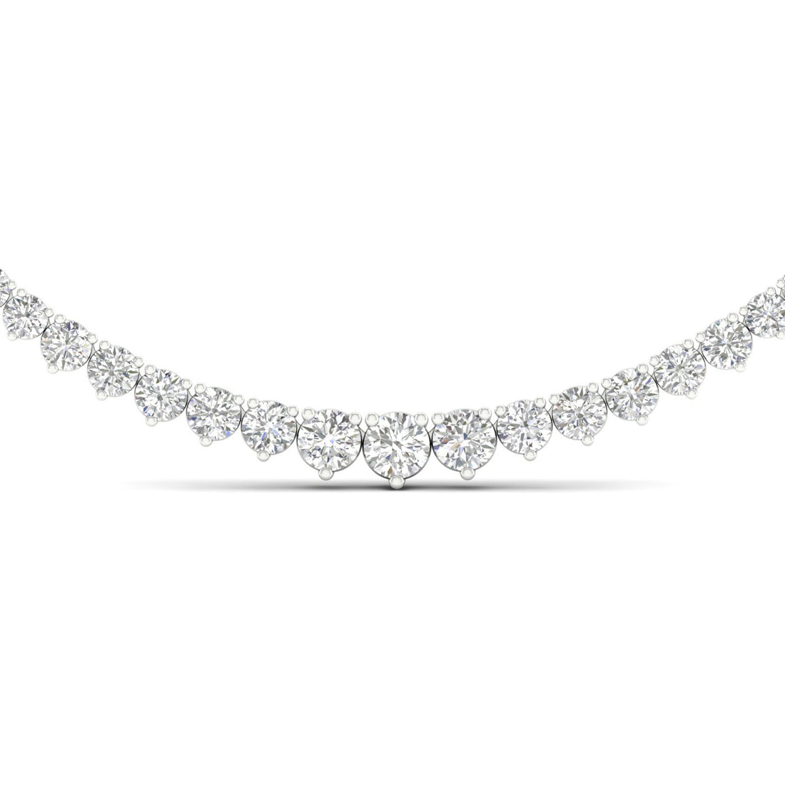 10CTW Round Lab Grown Diamond Tennis Chain Necklace