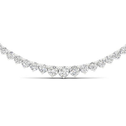 10CTW Round Lab Grown Diamond Tennis Chain Necklace