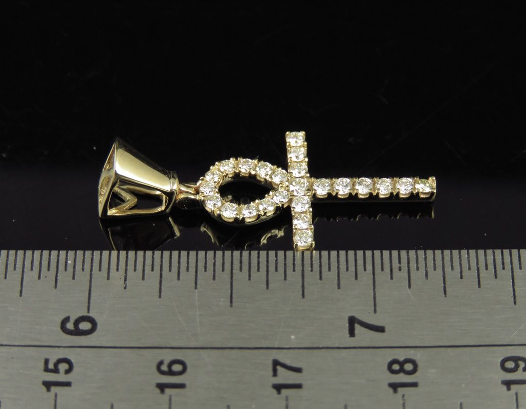 1.25 Inch Ankh Cross Lab Grown Diamond Pendant