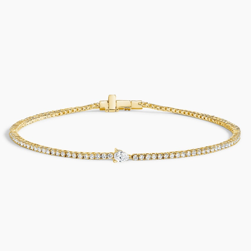 1.02CTW 7inch Center Pear Lab Grown Diamond Tennis Bracelet