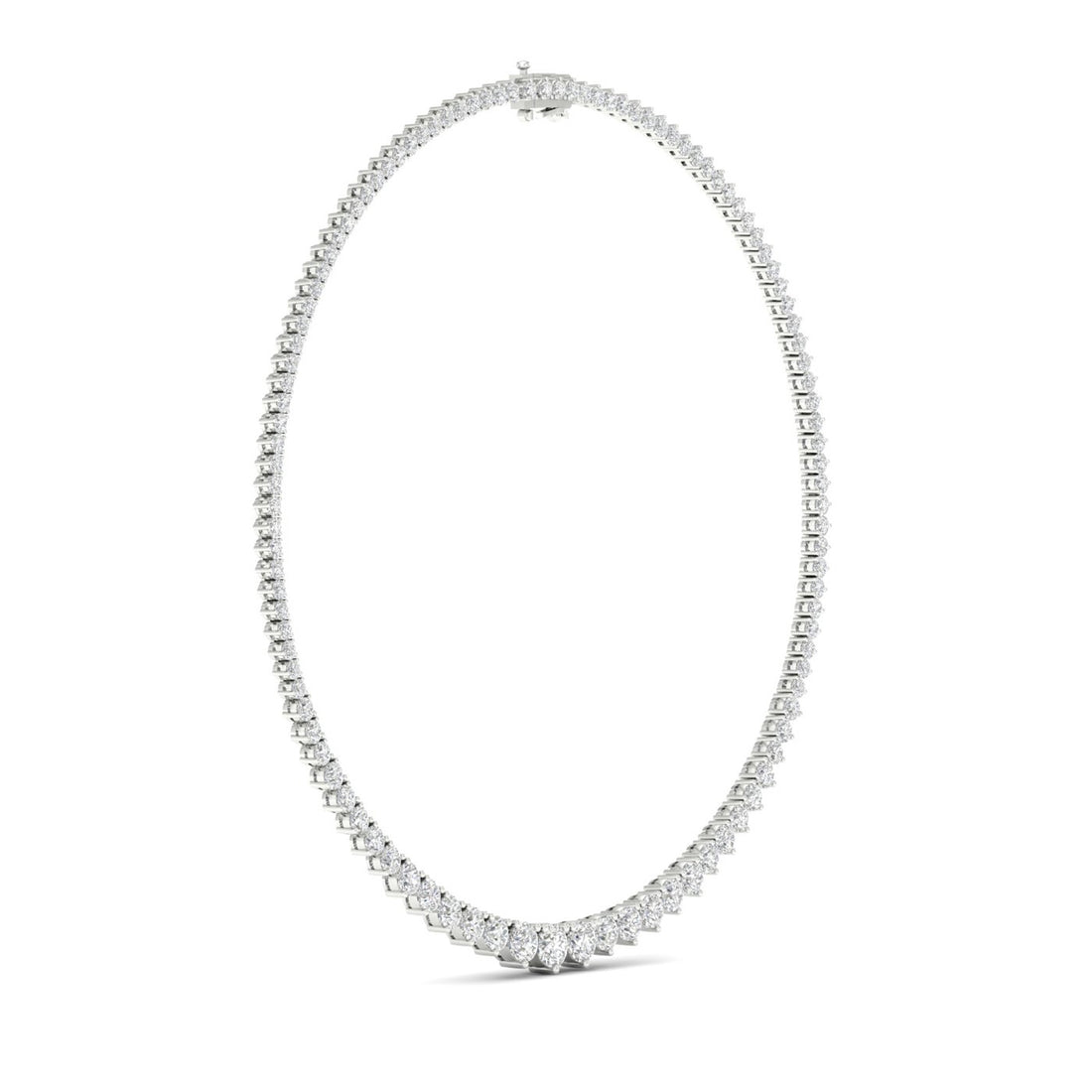 10CTW Round Lab Grown Diamond Tennis Chain Necklace