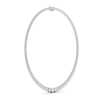 10CTW Round Lab Grown Diamond Tennis Chain Necklace