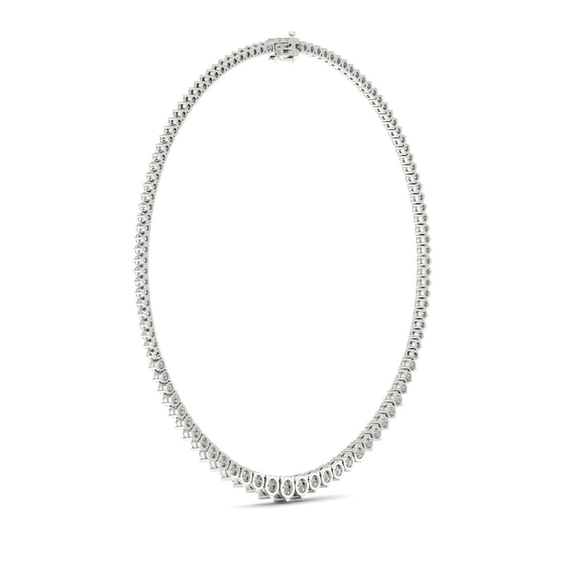 10CTW Round Lab Grown Diamond Tennis Chain Necklace