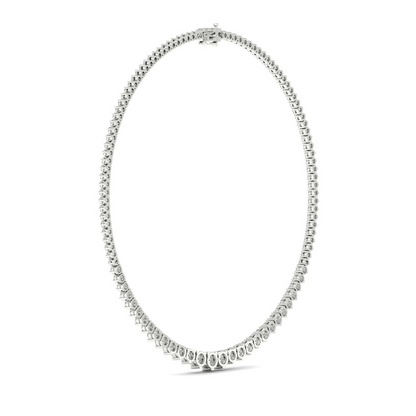 10CTW Round Lab Grown Diamond Tennis Chain Necklace