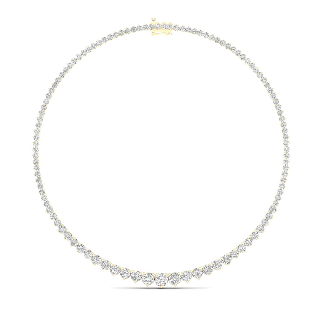 10CTW Round Lab Grown Diamond Tennis Chain Necklace