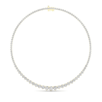 10CTW Round Lab Grown Diamond Tennis Chain Necklace