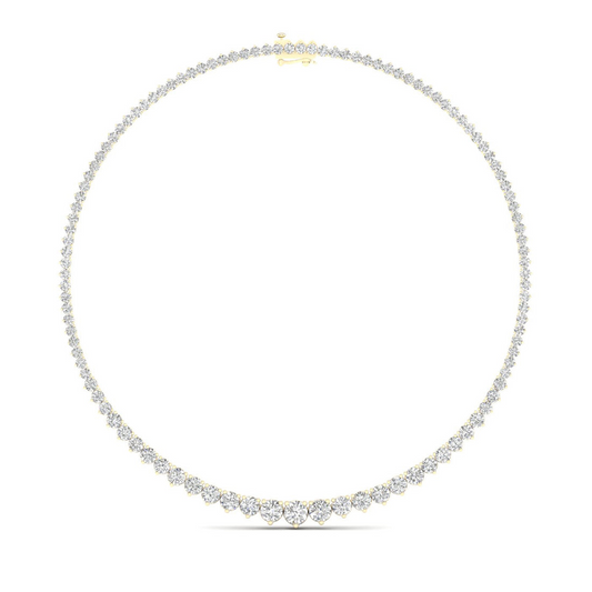 10CTW Round Lab Grown Diamond Tennis Chain Necklace