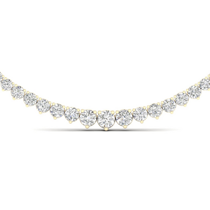 10CTW Round Lab Grown Diamond Tennis Chain Necklace