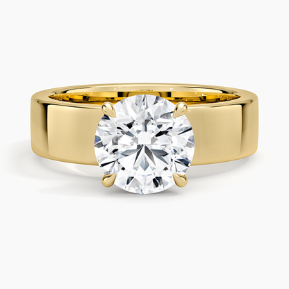 2Ct Round Lab Grown Diamond Thick Band Solitaire Ring