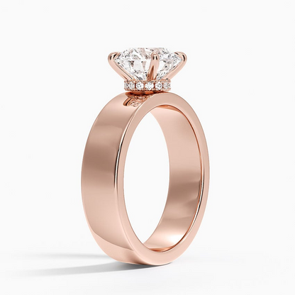 2Ct Round Lab Grown Diamond Thick Band Solitaire Ring