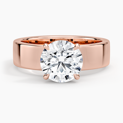 2Ct Round Lab Grown Diamond Thick Band Solitaire Ring