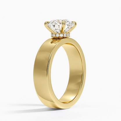 2Ct Round Lab Grown Diamond Thick Band Solitaire Ring