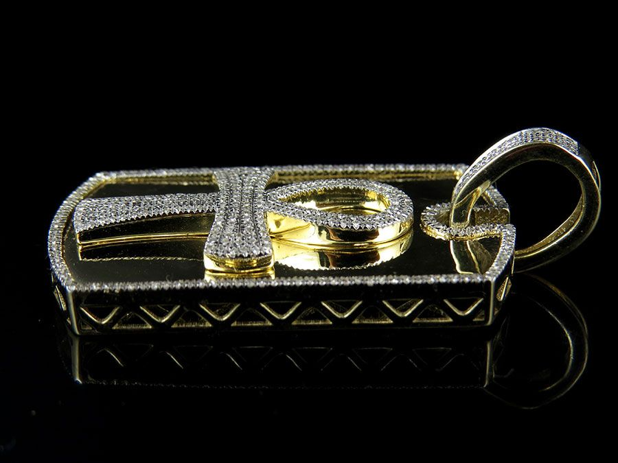 1.75 Inch Lab Grown Diamond Ankh Dogtag Pendant