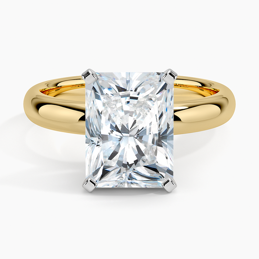 3Ct Radiant Lab Grown Diamond Two Tone Gold Ring