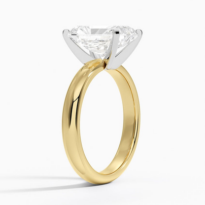 3Ct Radiant Lab Grown Diamond Two Tone Gold Ring
