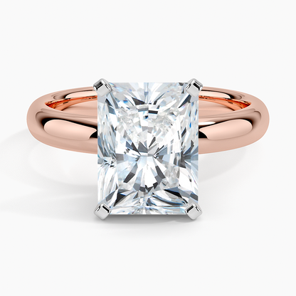 3Ct Radiant Lab Grown Diamond Two Tone Gold Ring