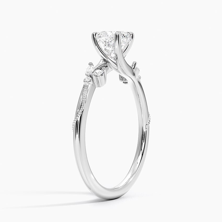3/4Ct Cushion Lab Grown Diamond Milgrain Gold Ring