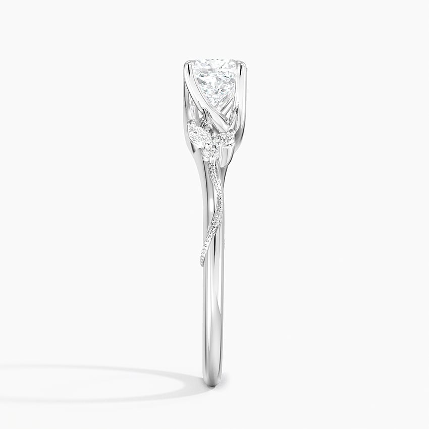 3/4Ct Cushion Lab Grown Diamond Milgrain Gold Ring