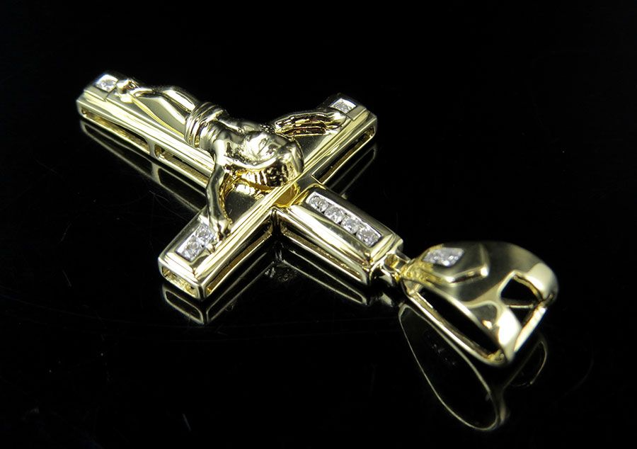 0.20 CTW Lab Grown Diamond 10K Crucifix Cross Pendant