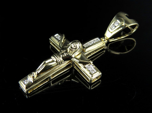 0.20 CTW Lab Grown Diamond 10K Crucifix Cross Pendant