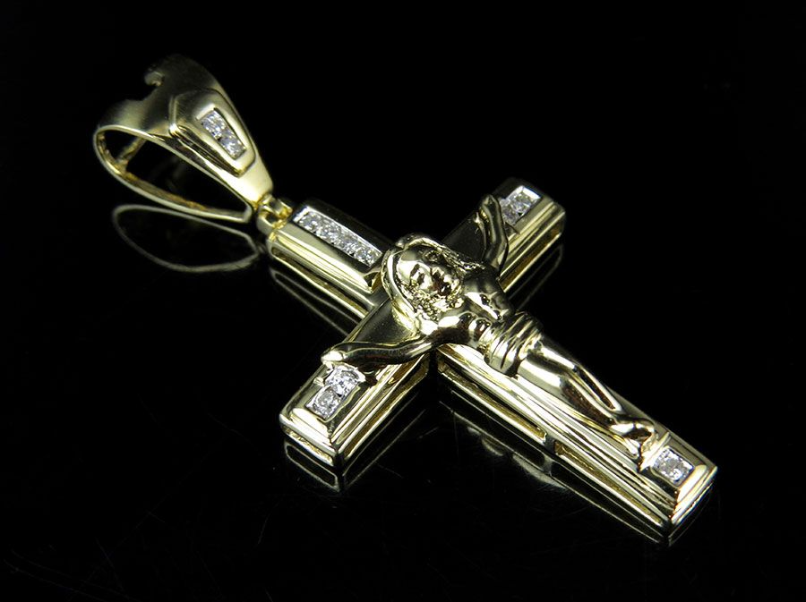 0.20 CTW Lab Grown Diamond 10K Crucifix Cross Pendant