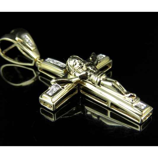 0.20 CTW Lab Grown Diamond 10K Crucifix Cross Pendant