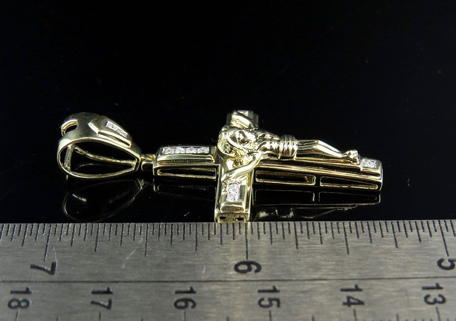 0.20 CTW Lab Grown Diamond 10K Crucifix Cross Pendant