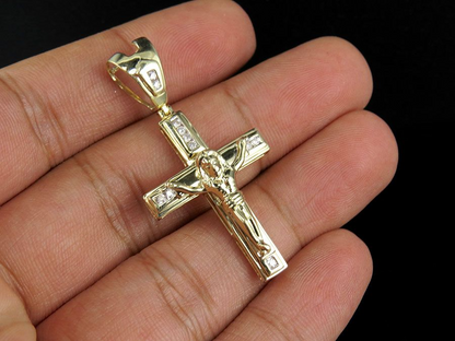 0.20 CTW Lab Grown Diamond 10K Crucifix Cross Pendant