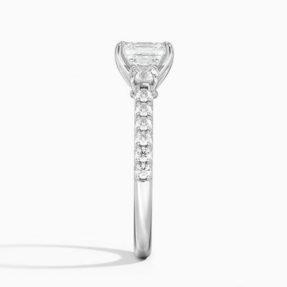 11/2Ct Asscher Lab Grown Diamond Cluster Engagement Ring